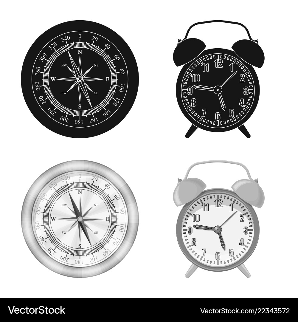 Design of clock and time icon set Vector Image