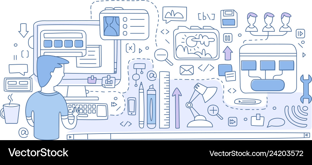 Design web graphics pen tool to create ui Design web graphics pen tool to create ui Vector Image