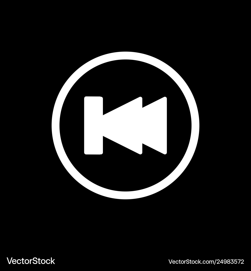Fast back rewind media player icon linear Fast back rewind media player icon linear Vector Image