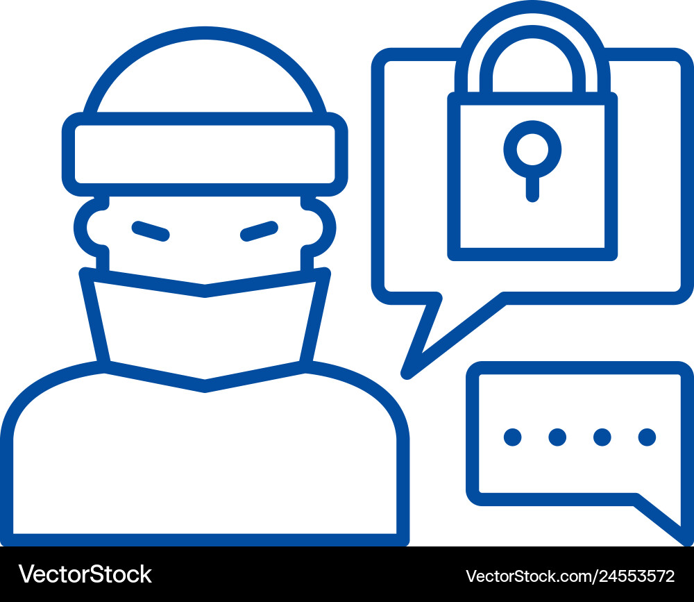 Hacking access system line icon concept Hacking access system line icon concept vector image