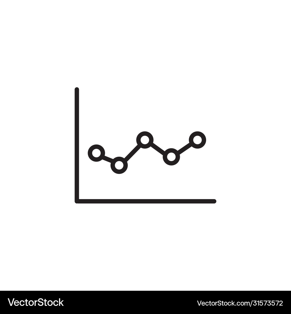 Konten Monitoring Statistikzeile schwarz Ikone Vektorbild