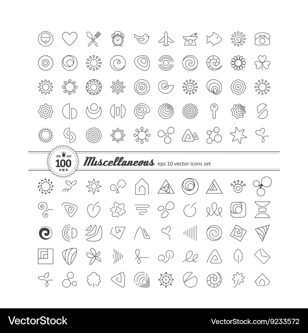 Miscellaneous symbols – Royalty-Free Vector | VectorStock, image size:1000x1080