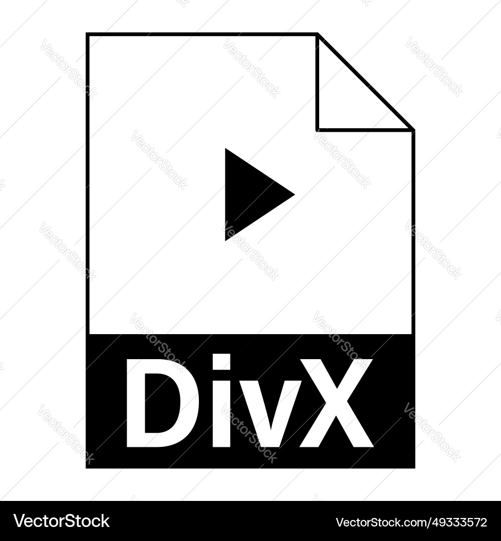 Modern flat design of divx file icon for web vector image