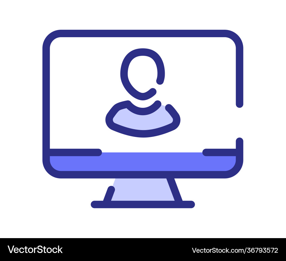 Monitor user profile single isolated icon Monitor user profile single isolated icon vector image