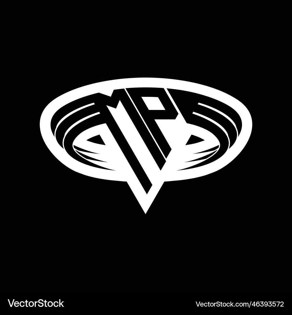 Mp logo monogram with triangle shape slice vector image
