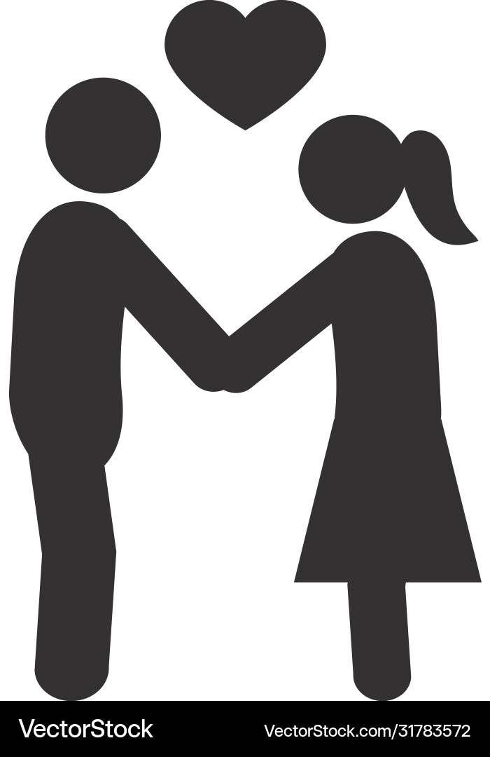 Pictograph Paar in Liebe Silhouette Stil vektorbild
