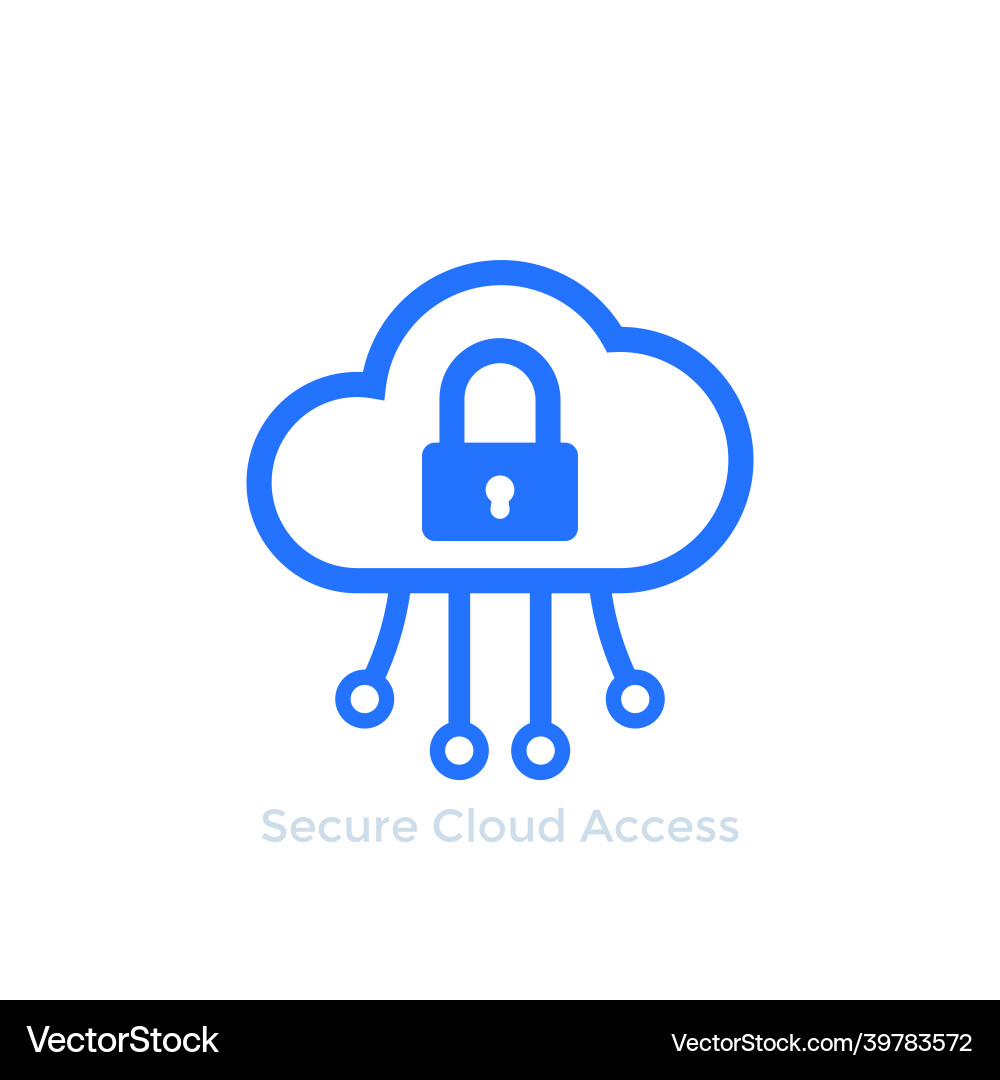 Secure cloud access icon for web vector image