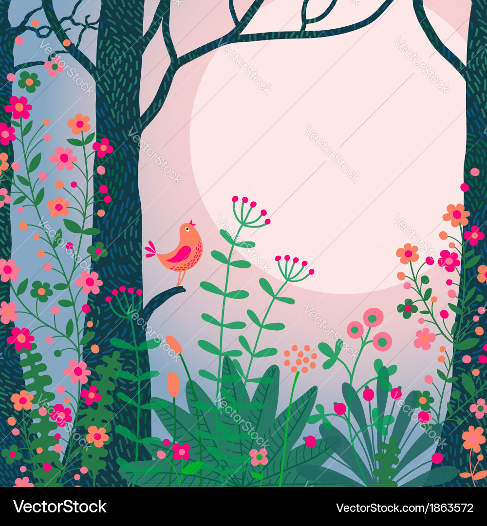 Serene Forest Scene Royalty Free Vector Image - VectorStock