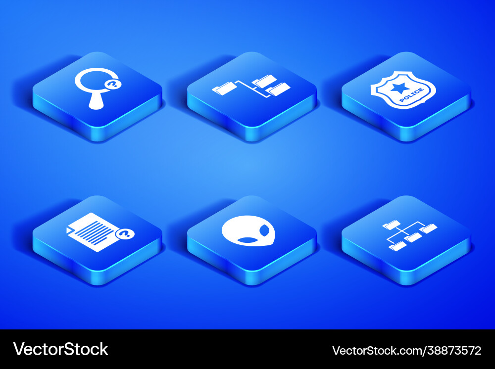 Set folder tree unknown search alien document Set folder tree unknown search alien document vector image