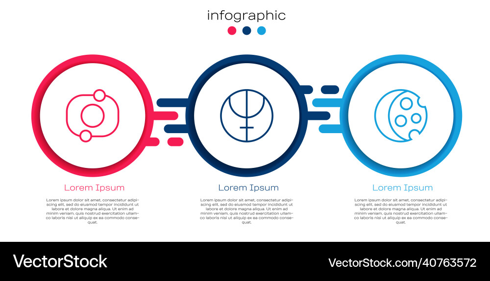 Set line solar system neptune planet and eclipse Set line solar system neptune planet and eclipse Vector Image