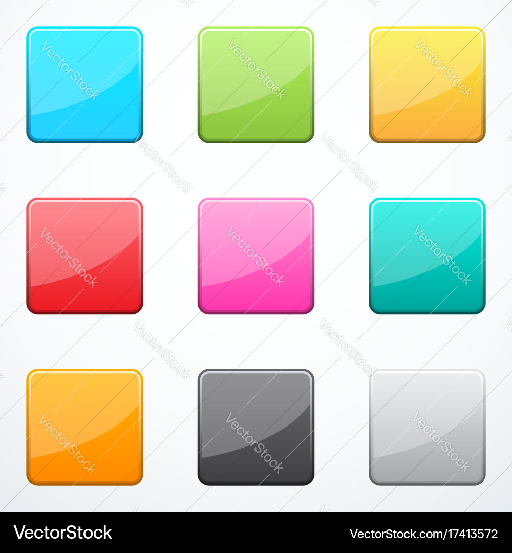 Set of square buttons vector image