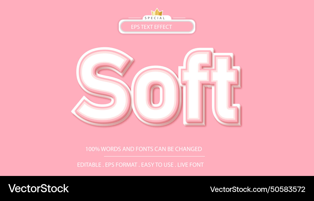 Soft text effect editable Soft text effect editable vector image