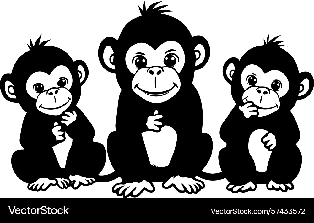 Three wise monkey image Vector Image