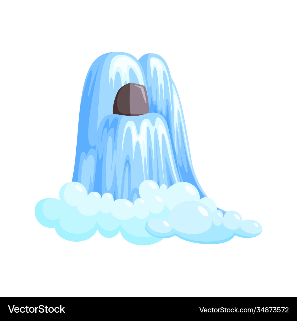 Waterfall cascade in splashing down with foam Waterfall cascade in splashing down with foam vector image