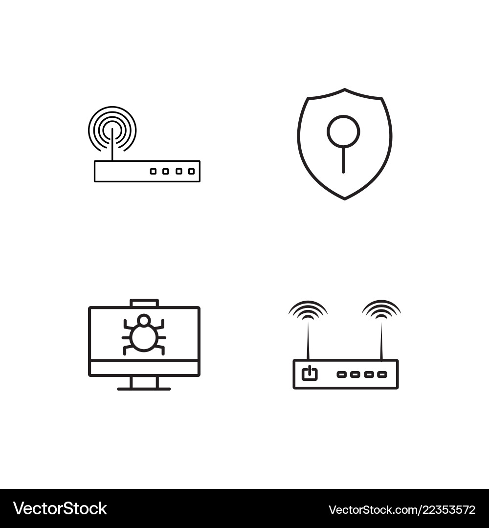 Web Icons - Simple Outlined Set Vector Image