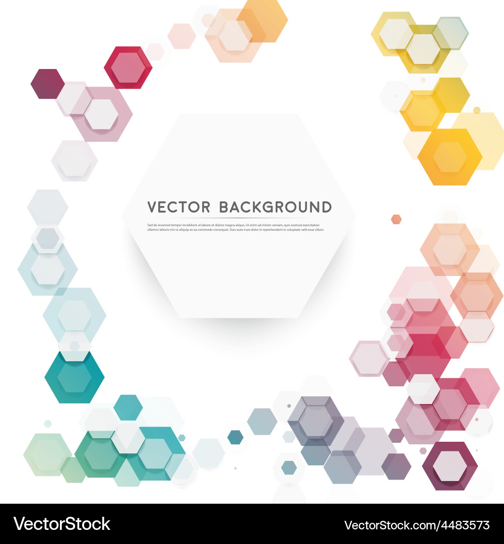 Abstract color 3d hexagonal Vector Image