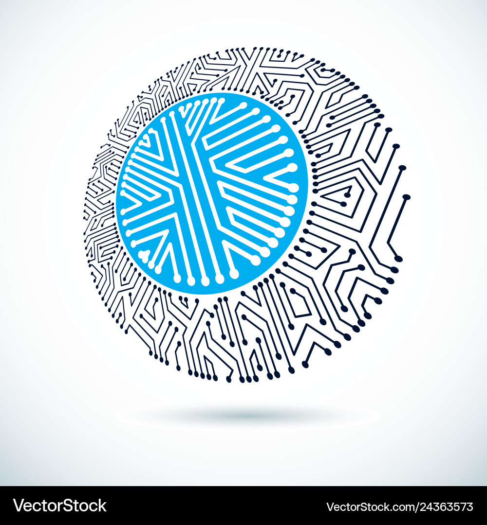 Abstract technology with circular circuit board Abstract technology with circular circuit board vector image