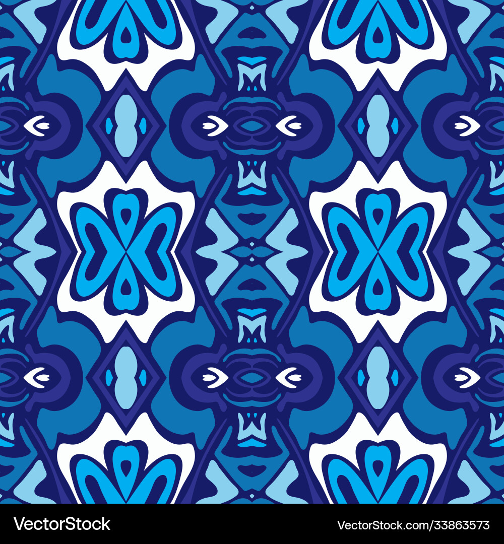 Blue abstract geometric mosaic vintage seamless Blue abstract geometric mosaic vintage seamless vector image