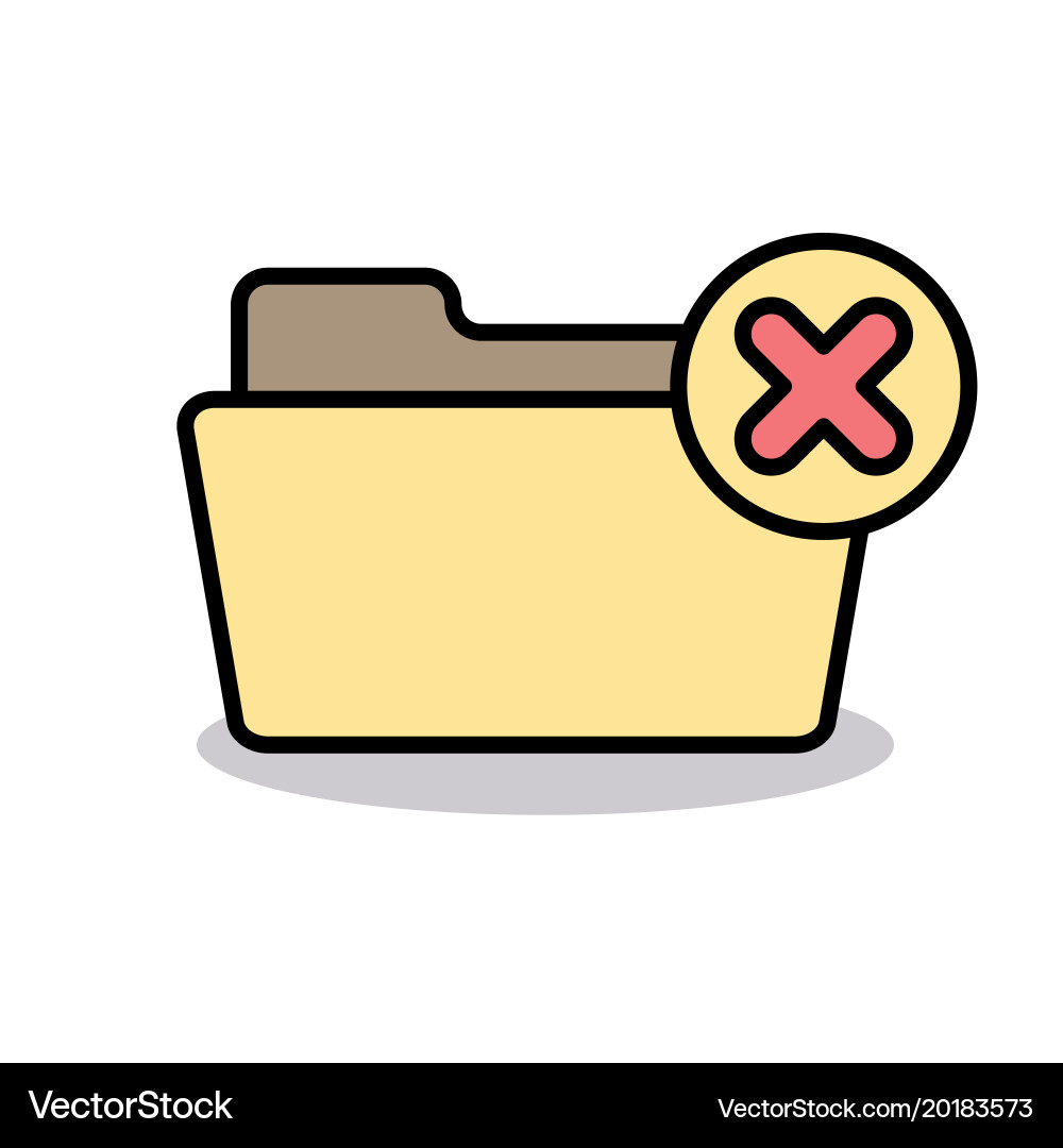 Cancel close delete exit folder logout remove icon Vector Image
