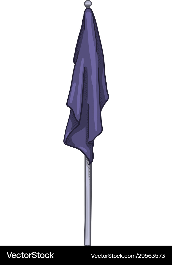 Cartoon dark blue flag without wind Cartoon dark blue flag without wind vector image