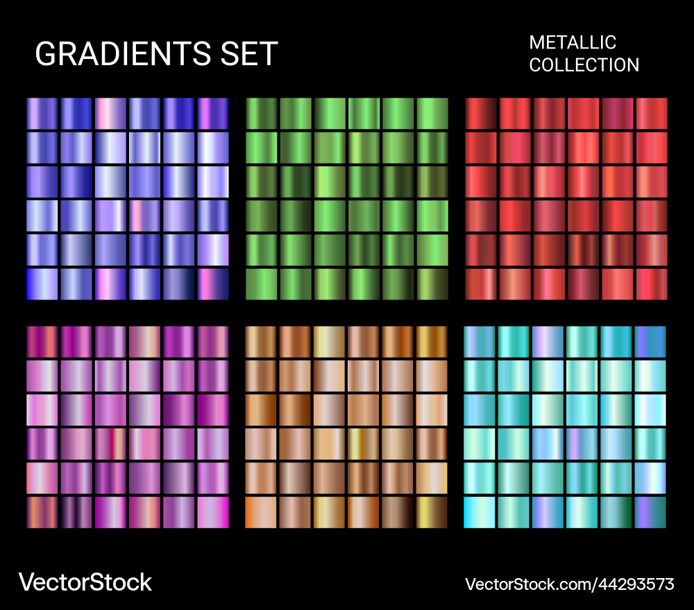 Chrome Gradient Collection Vector Image