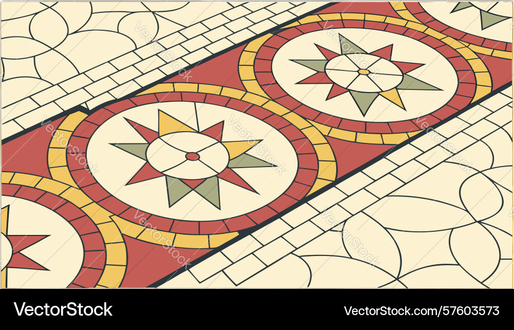 Circular tiled geometric pattern design vector image