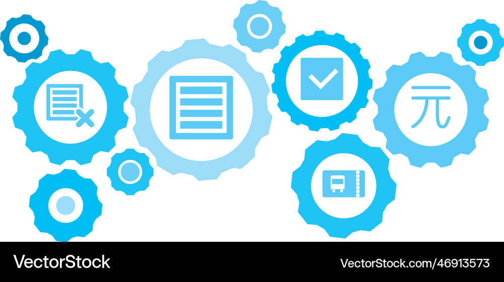 Connected gears and icons for logistic service Vector Image