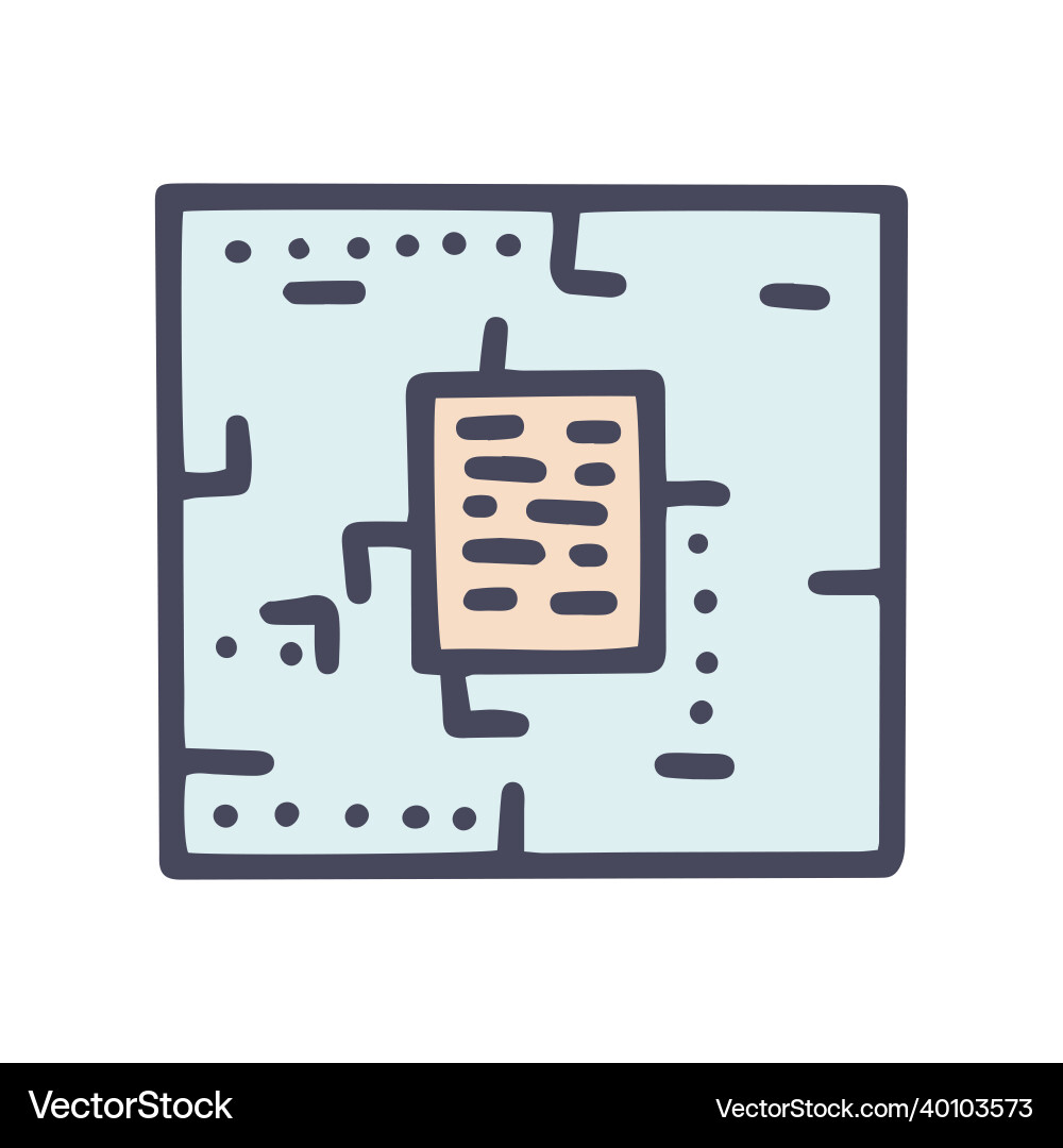 Cross number color doodle simple icon Cross number color doodle simple icon vector image