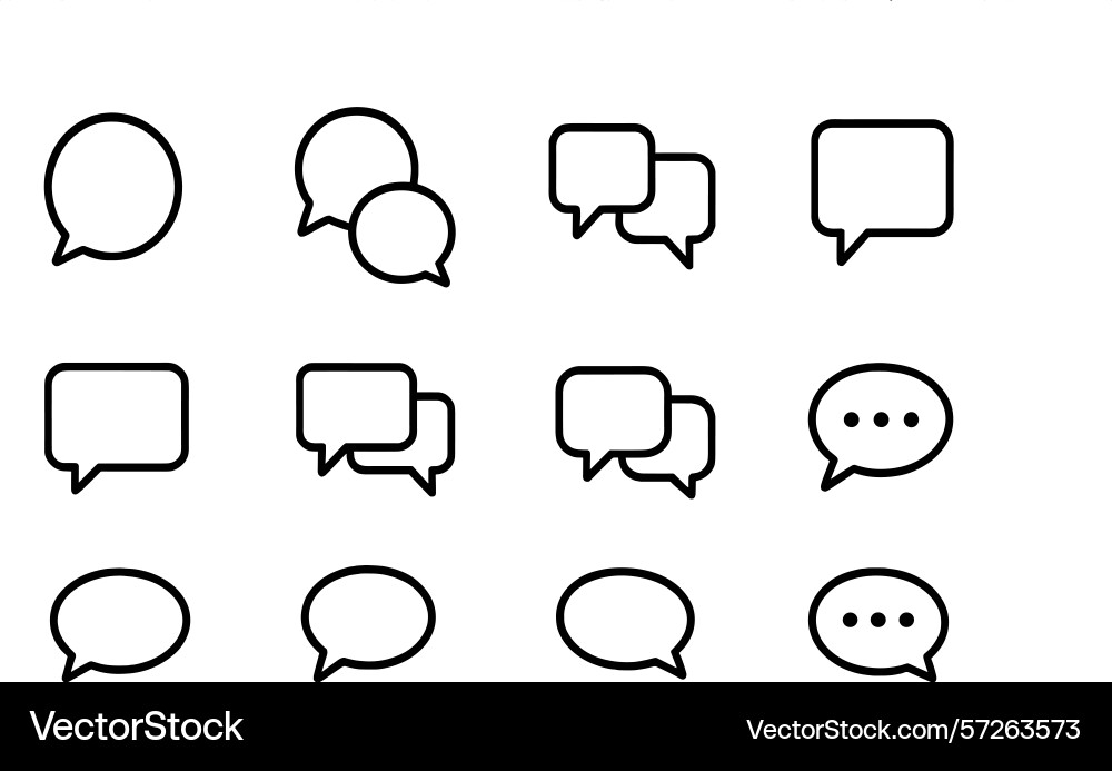 Different speech bubble icons representing various Different speech bubble icons representing various vector image