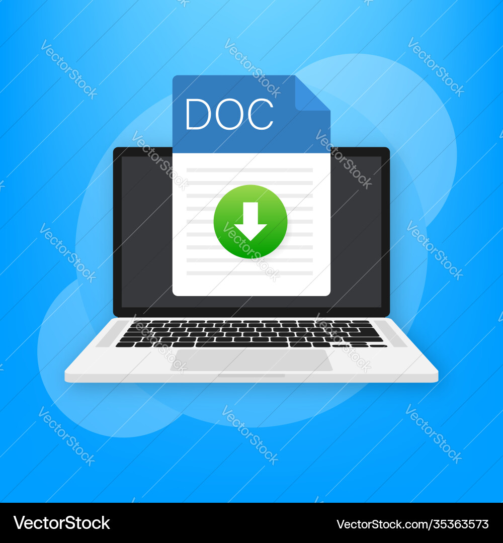 Doc file icon spreadsheet document type modern Doc file icon spreadsheet document type modern vector image