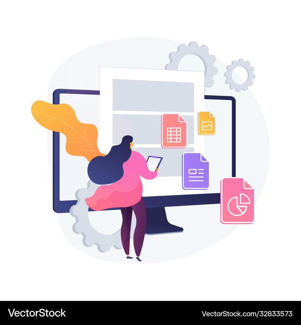 Document management soft abstract concept Vector Image