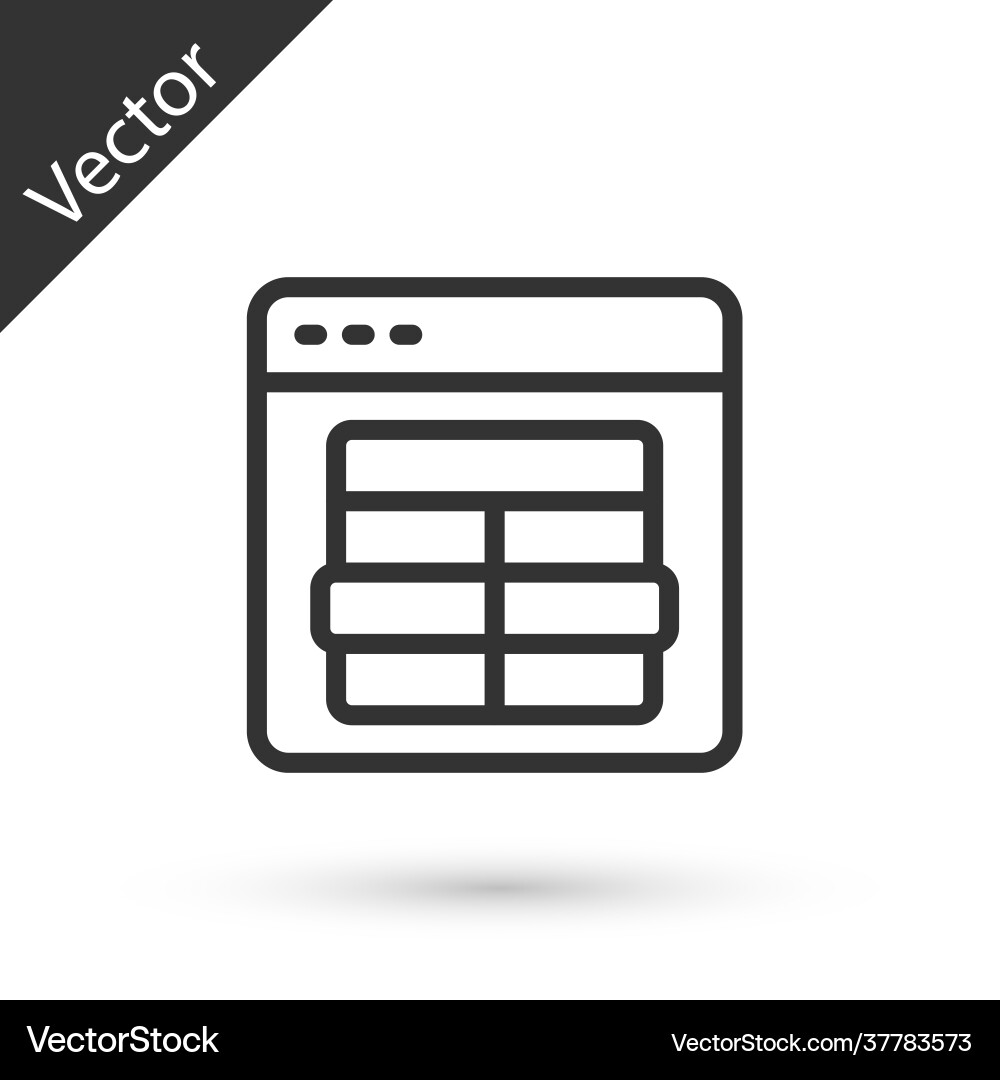 Grey line mysql code icon isolated on white Grey line mysql code icon isolated on white vector image