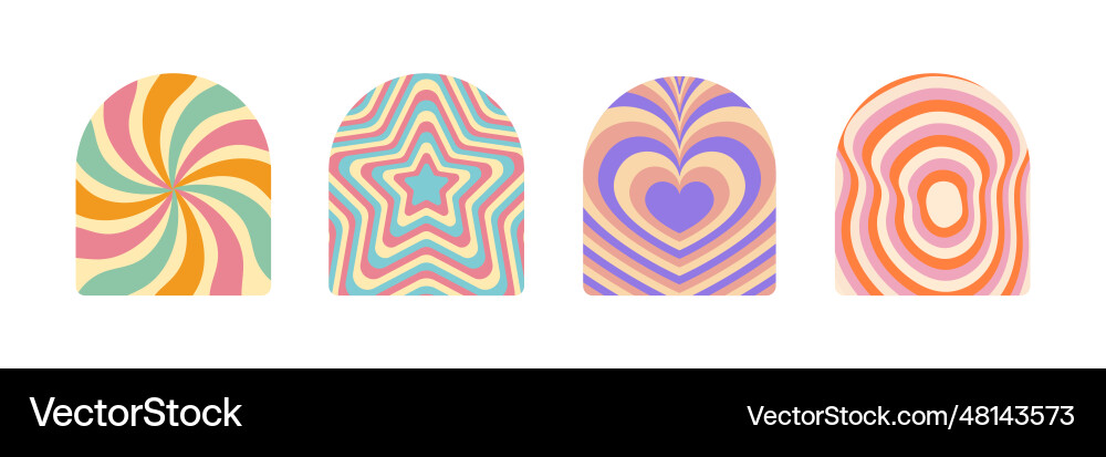 Groovy frame shape background flat Vector Image