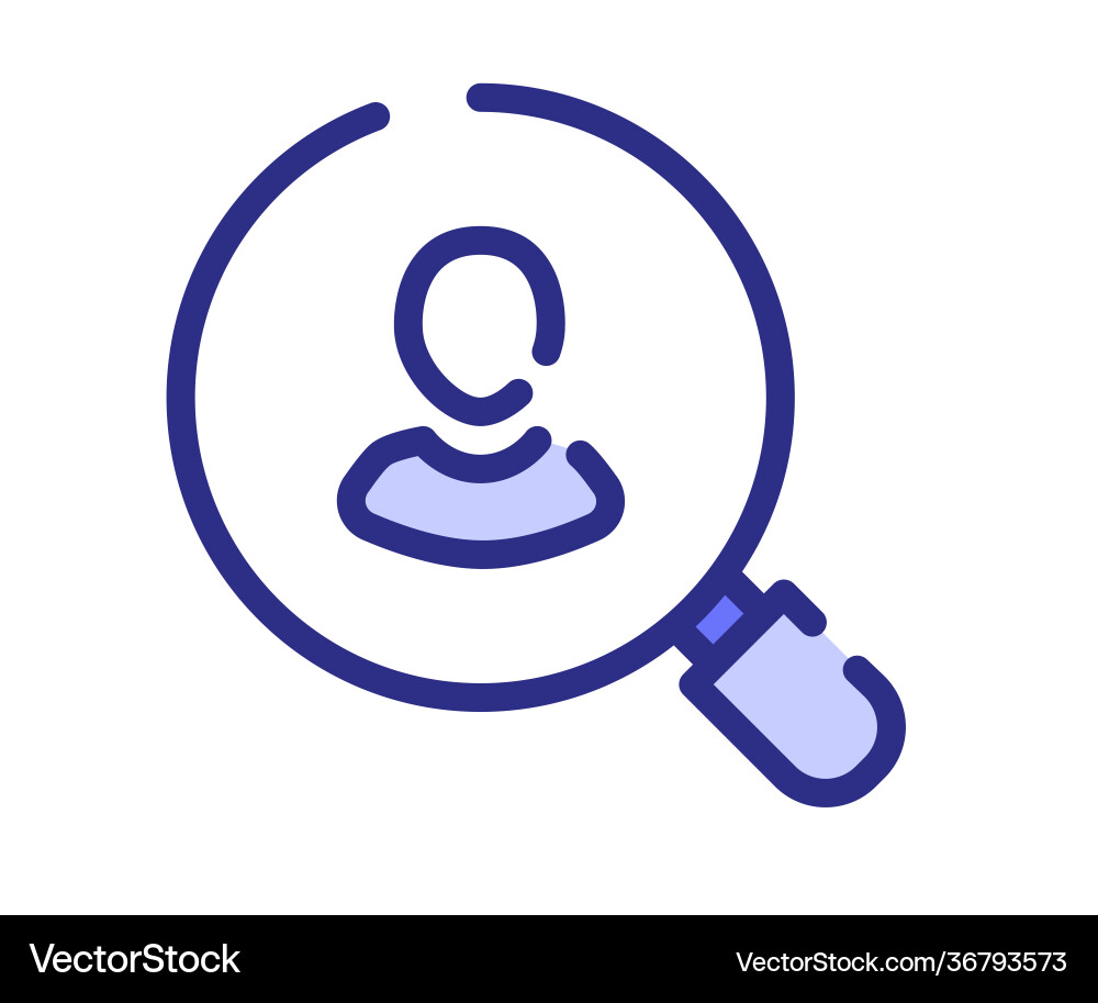Hiring find user single isolated icon with dash Vector Image