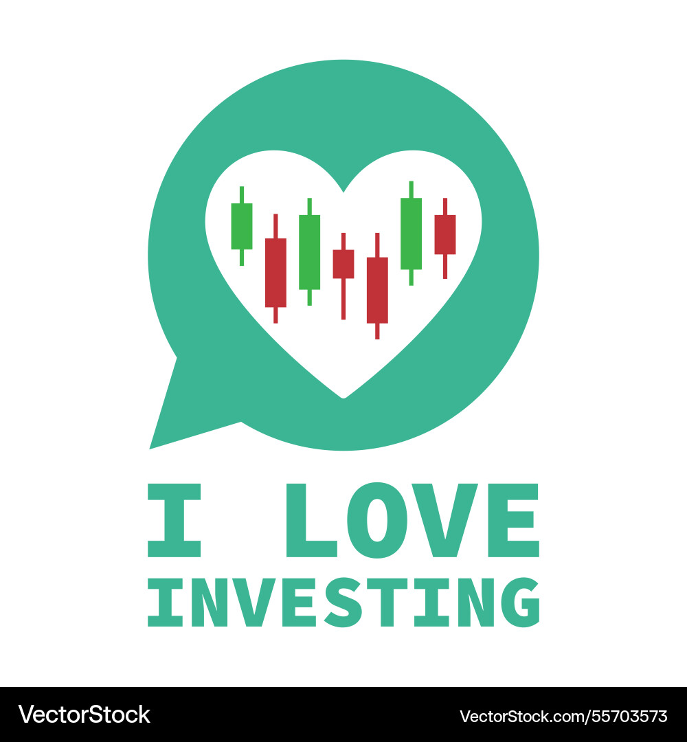 I love investing - investment-themed design I love investing - investment-themed design vector image