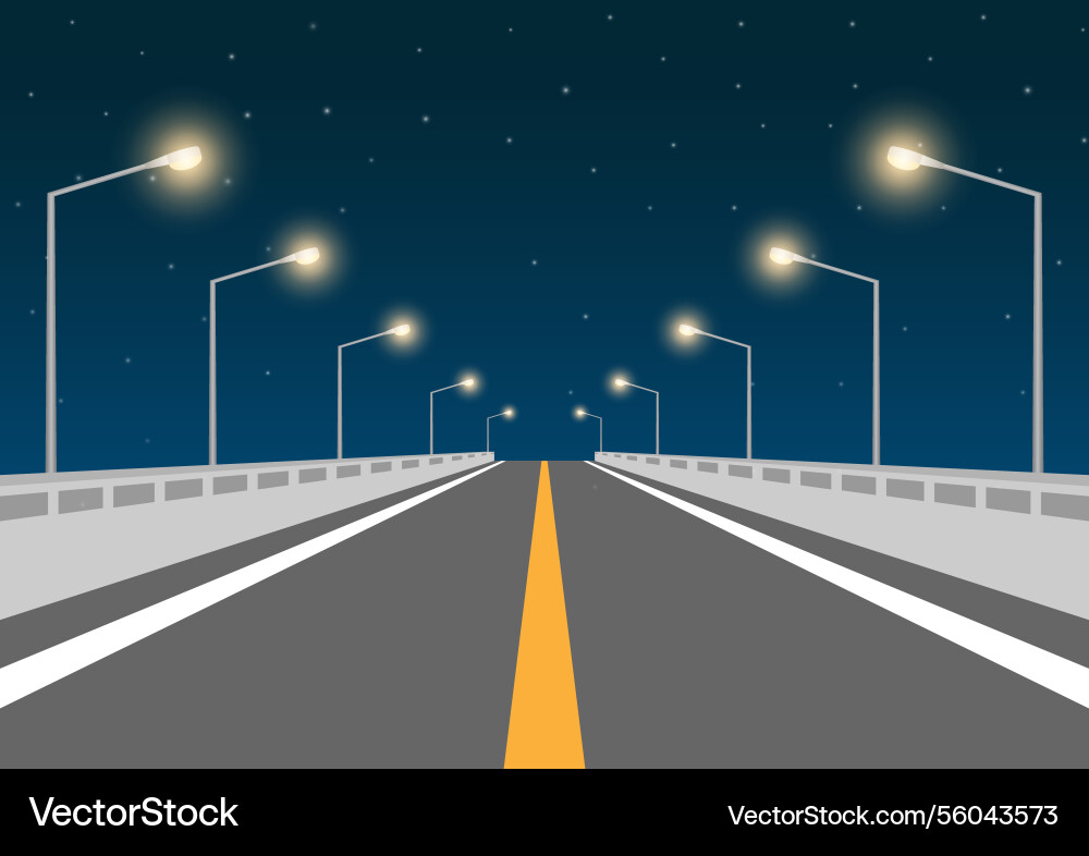 Leere Asphaltstraße mit Straßenlampe post Leere Asphaltstraße mit Straßenlampe post vektorbild