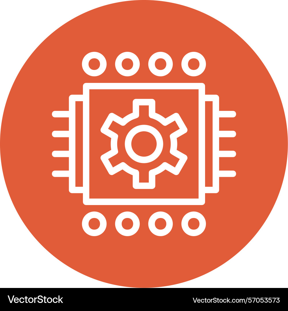 Machine learning line circle style icon design Vector Image