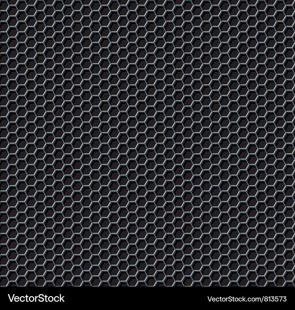 Metallic Hexagon Grid Pattern Vector Image