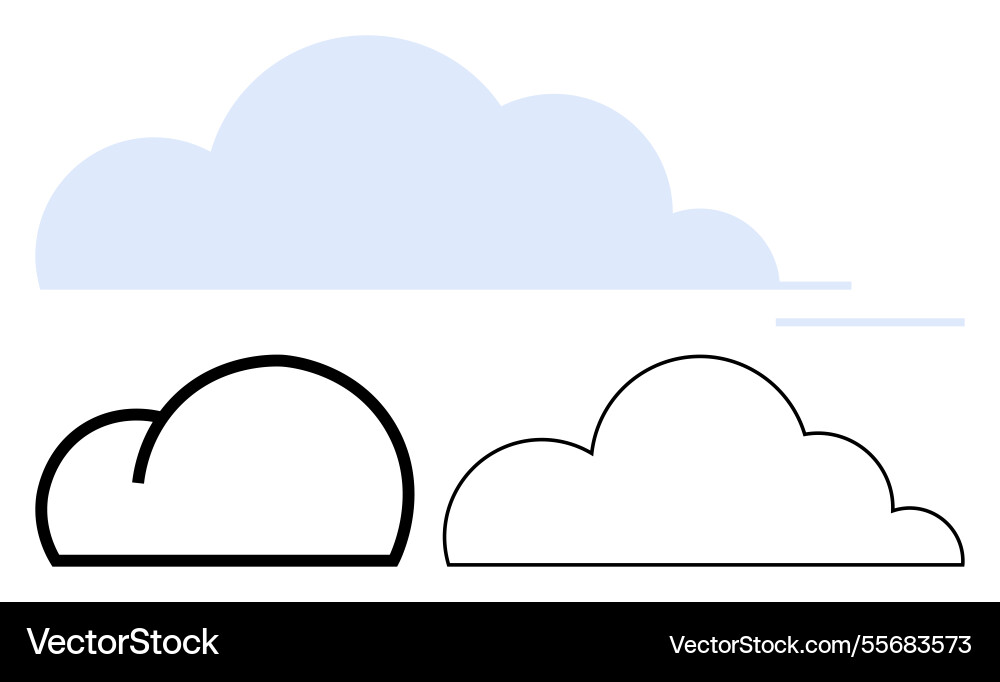Minimalist cloud design with three styles filled Minimalist cloud design with three styles filled vector image