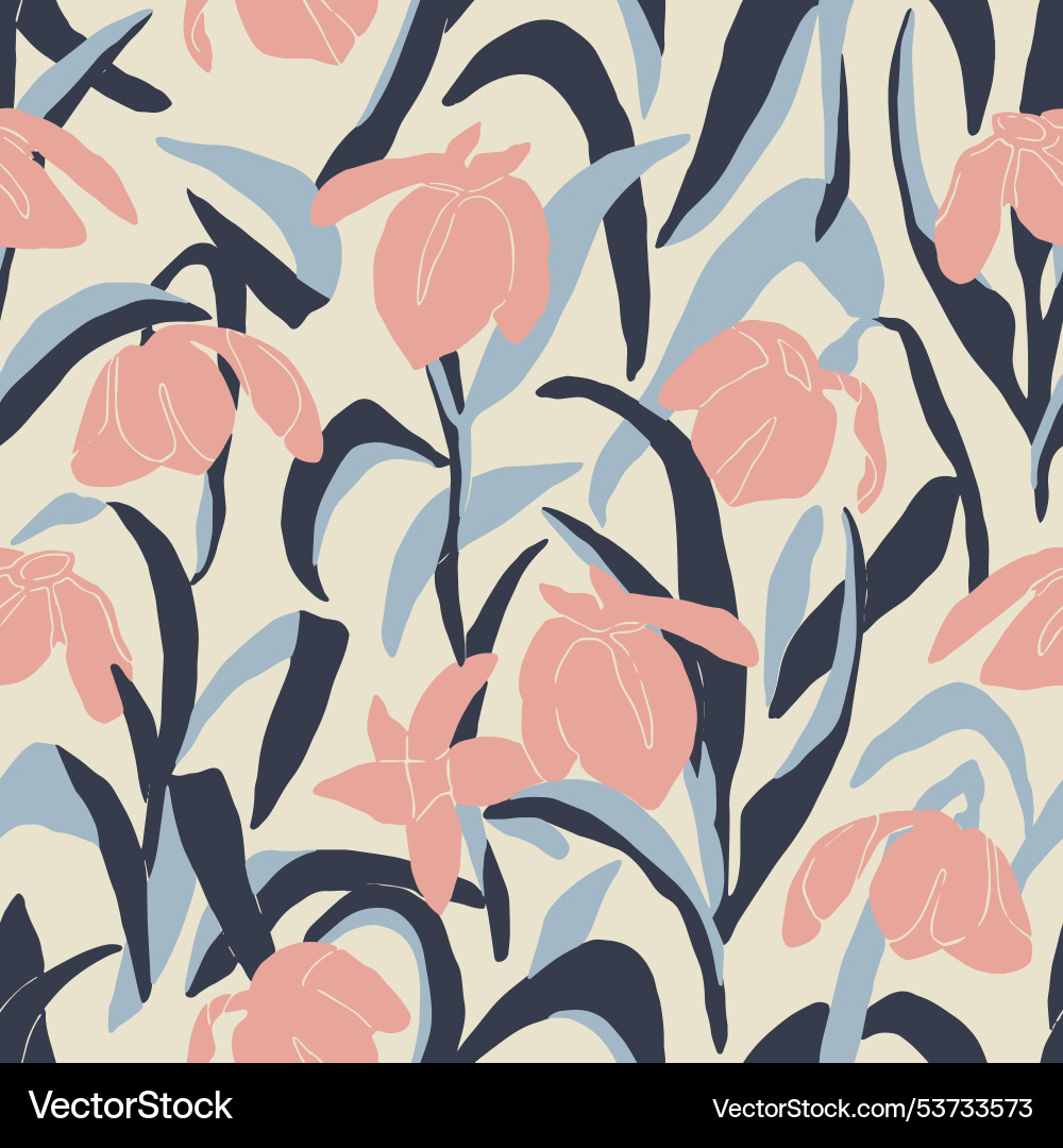 Modern flower seamless pattern Modern flower seamless pattern vector image