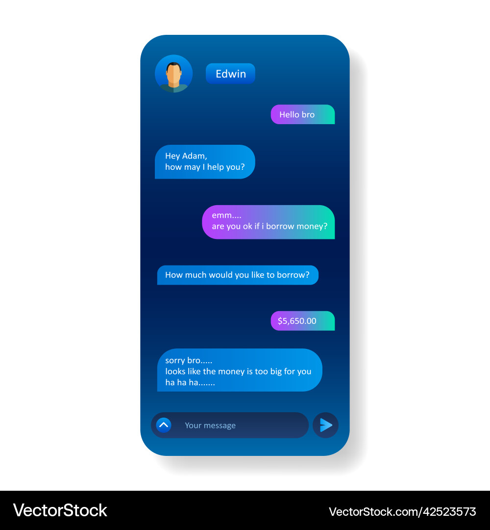 Online message user interface talk to friend vector image