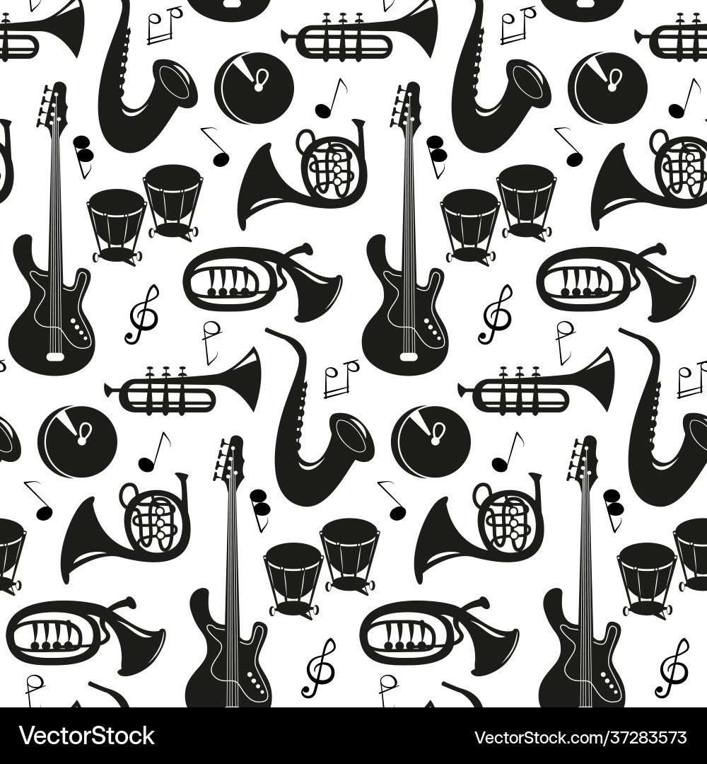 Seamless pattern with musical instruments Seamless pattern with musical instruments vector image