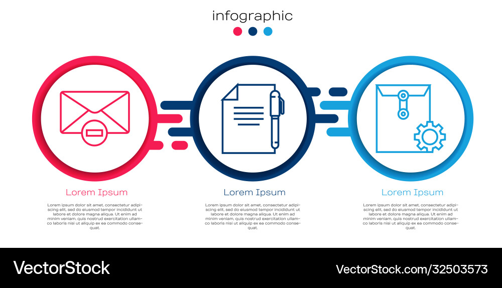 Set line delete envelope document and pen Set line delete envelope document and pen vector image
