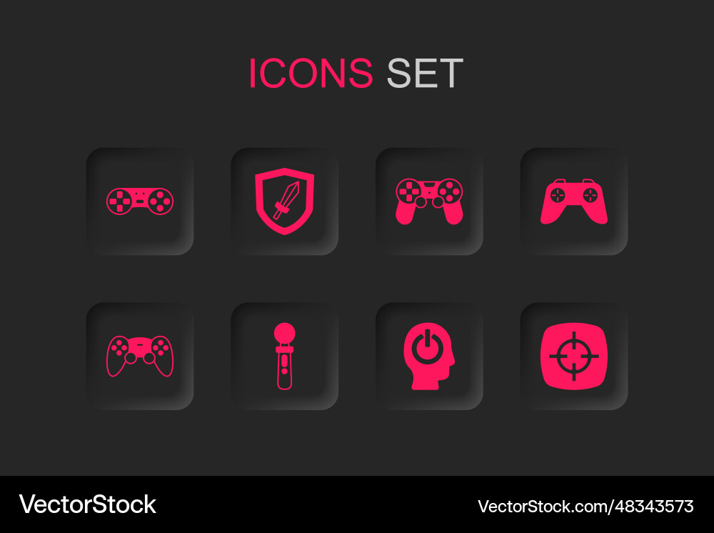 Set vr controller game sword for joystick vector image