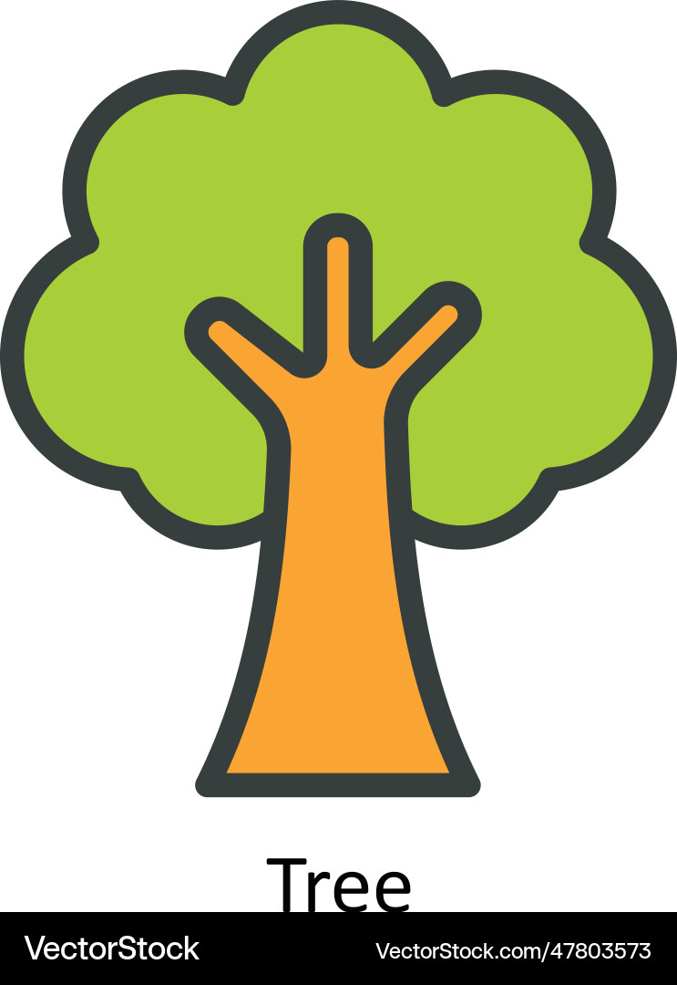 Tree fill outline icon design Vector Image