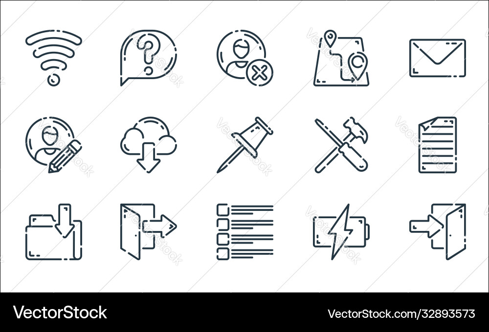 User interface line icons linear set quality User interface line icons linear set quality Vector Image