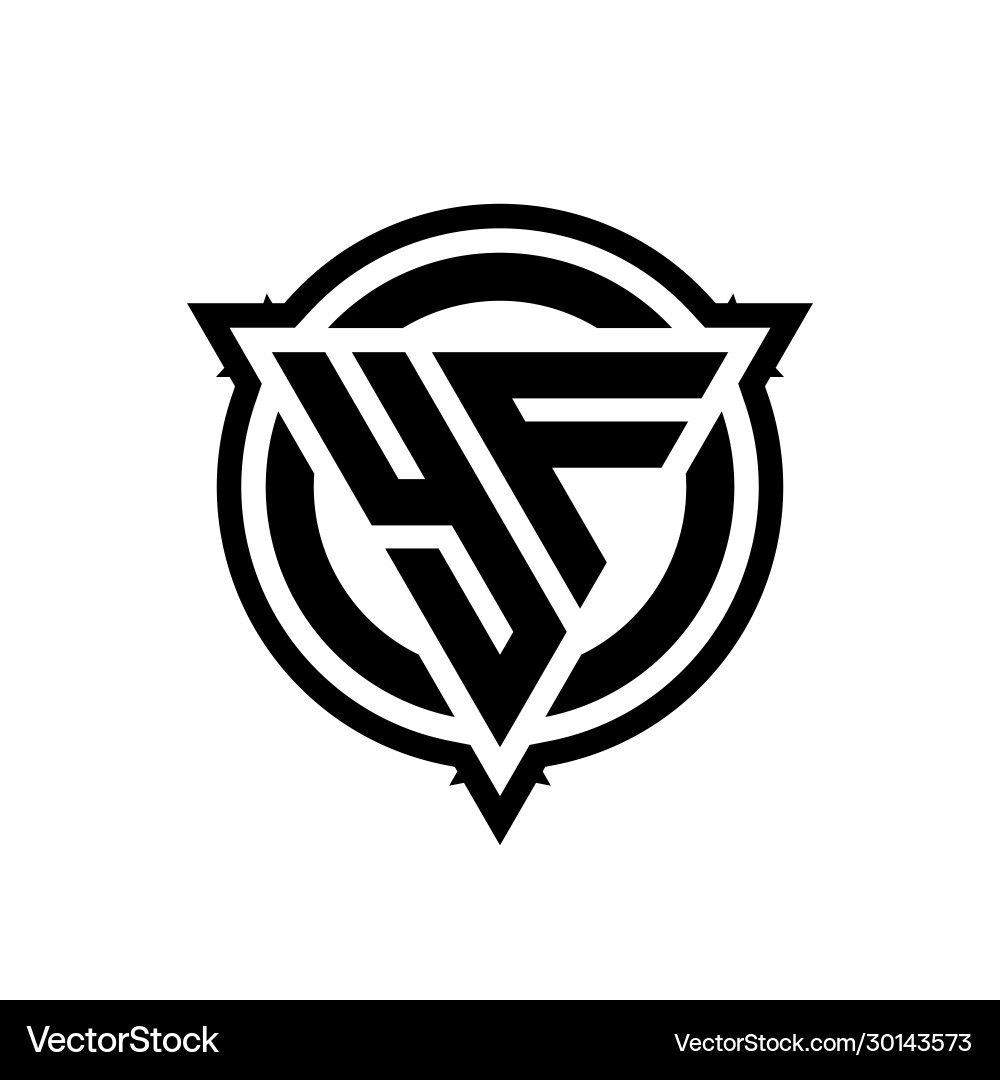 Yf logo with triangle shape and circle Vector Image