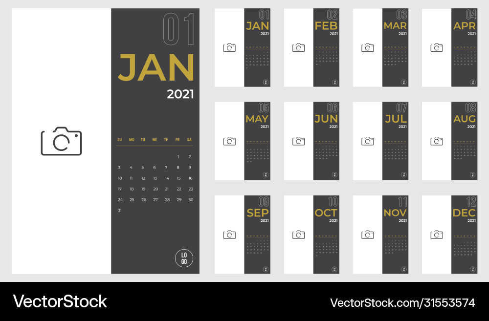 2021 calendar - template mock up 2021 calendar - template mock up vector image