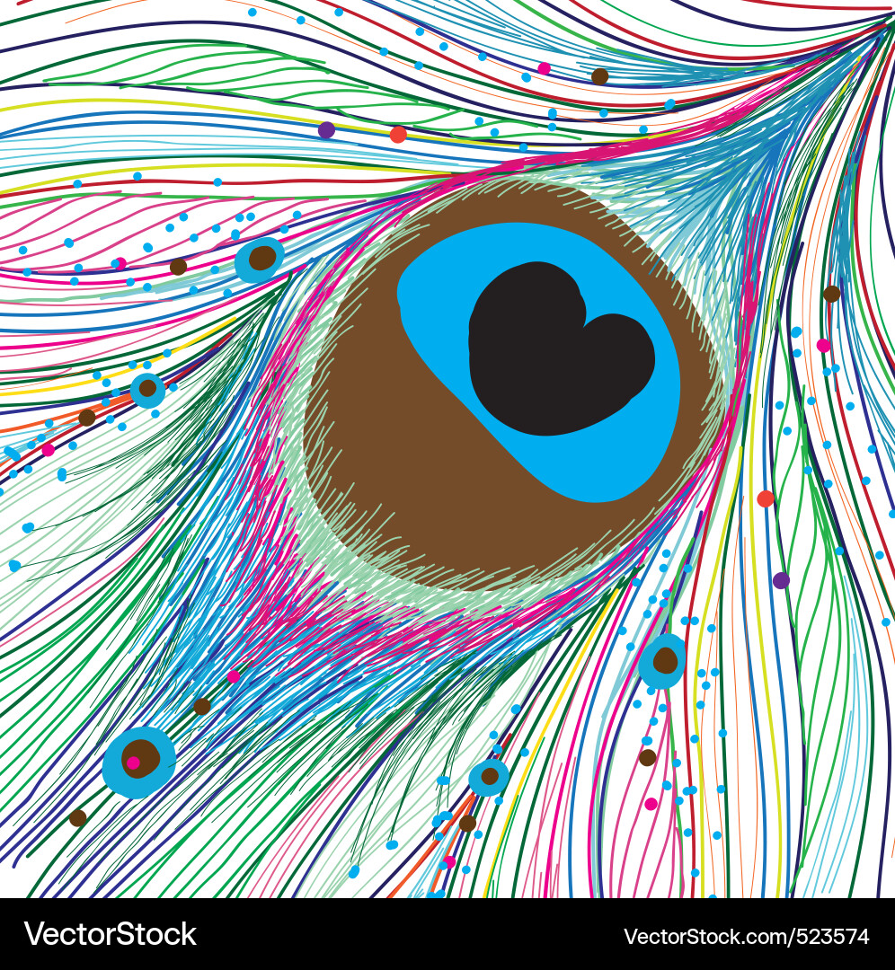 Abstract Peacock Feather Pattern Vector Image
