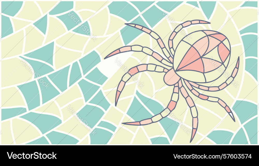 Abstract spider mosaic style design generative ai vector image